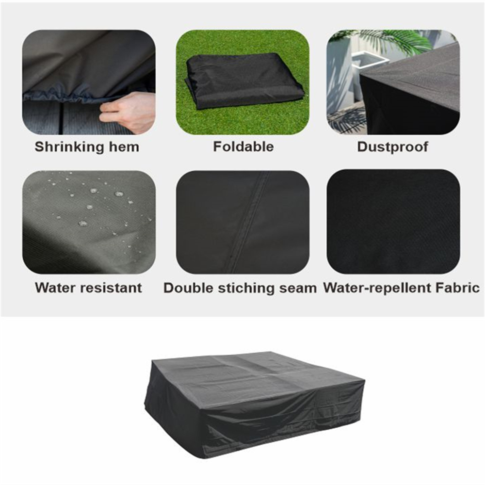 Direct Wicker Black 600D Heavy Duty Waterproof Furniture Cover 230 x 230 x 70cm Image 7