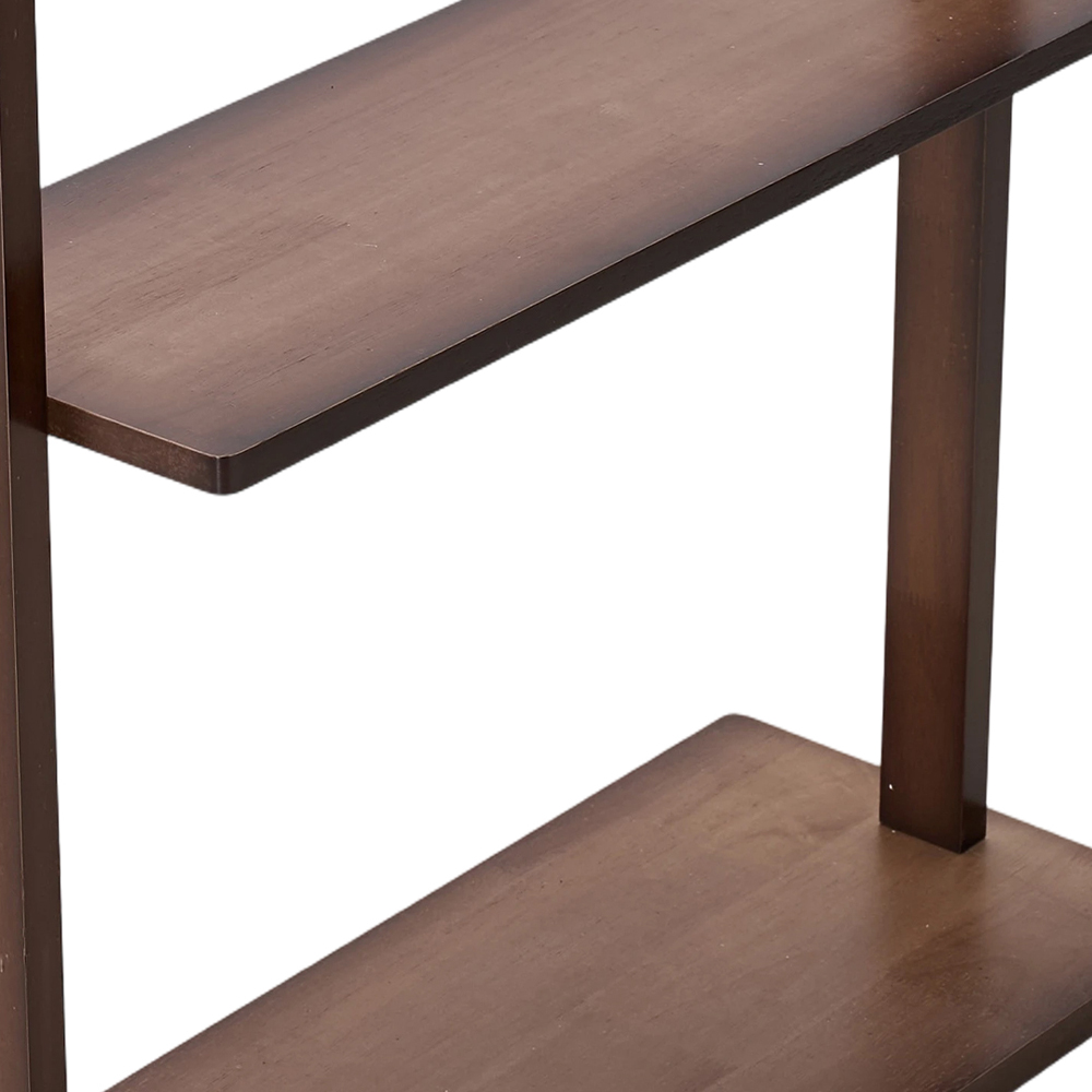 Living and Home Single Shelf Walnut Freestanding Clothes Rack with 5 Hooks Image 6