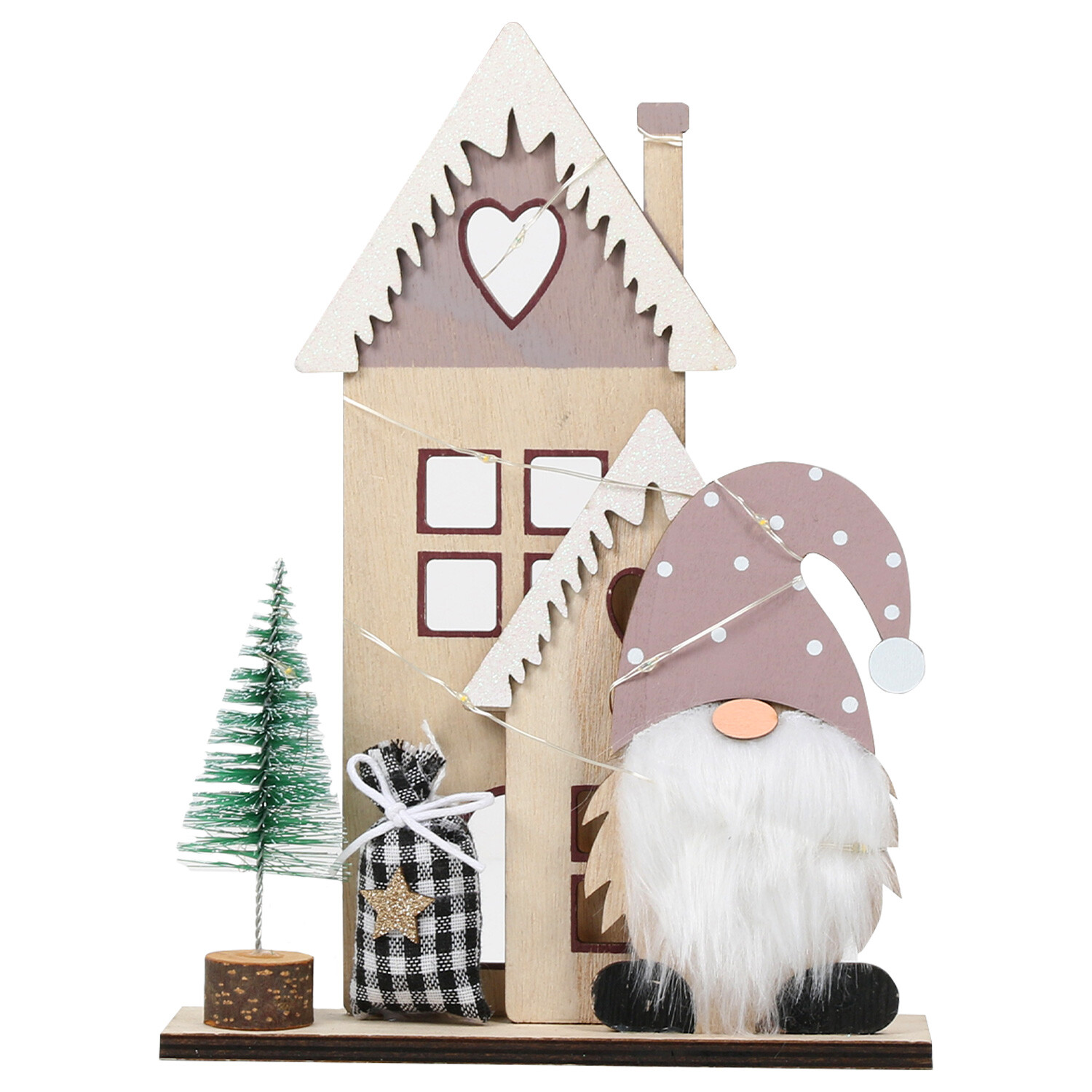 Decadent Bronze Wooden Heart Gonk Stand Image 2