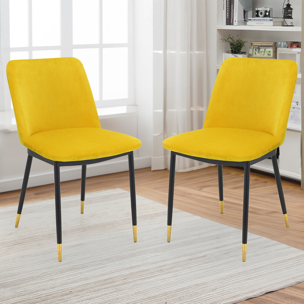 Julian Bowen Delaunay Set of 2 Mustard Dining Chair Image 1