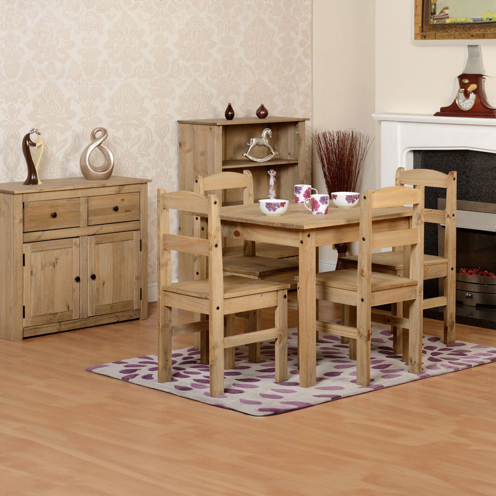 Seconique Panama 4 Seater Dining Set Natural Wax Image 8