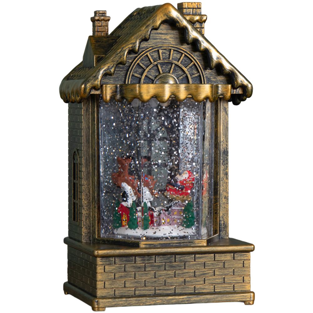 Samuel Alexander Dual Powered Santa Sleigh Scene House Water Spinner Christmas Decoration 20cm Image 1