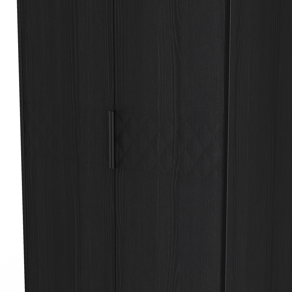 Crowndale Harlequin 2 Door Black Ash Tall Wardrobe Ready Assembled Image 5