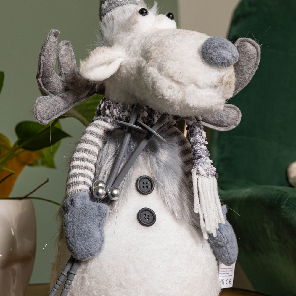 Samuel Alexander Light Up Grey Reindeer Christmas Decoration with Dangly Legs Image 4