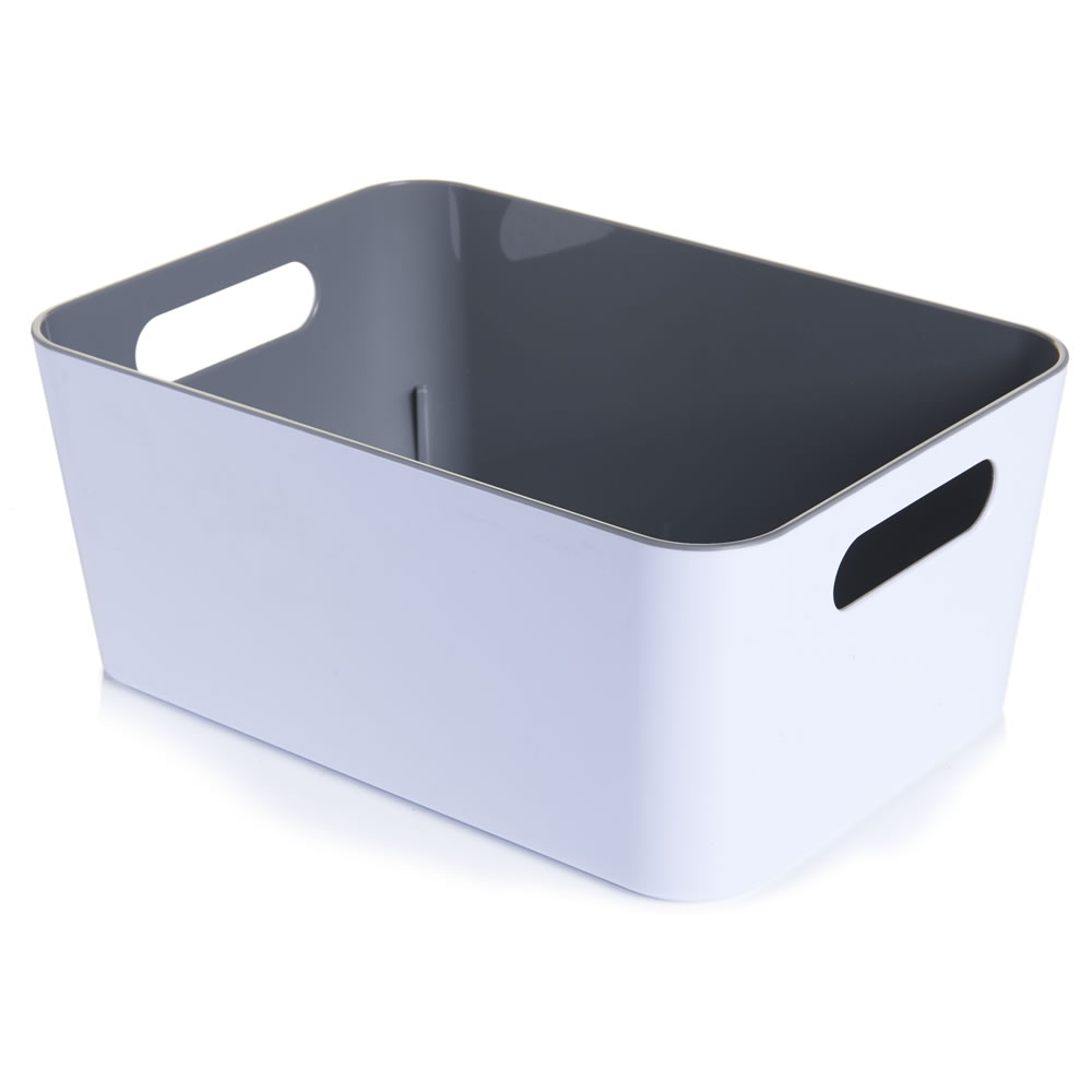 Wilko White and Grey Plastic Caddy Image