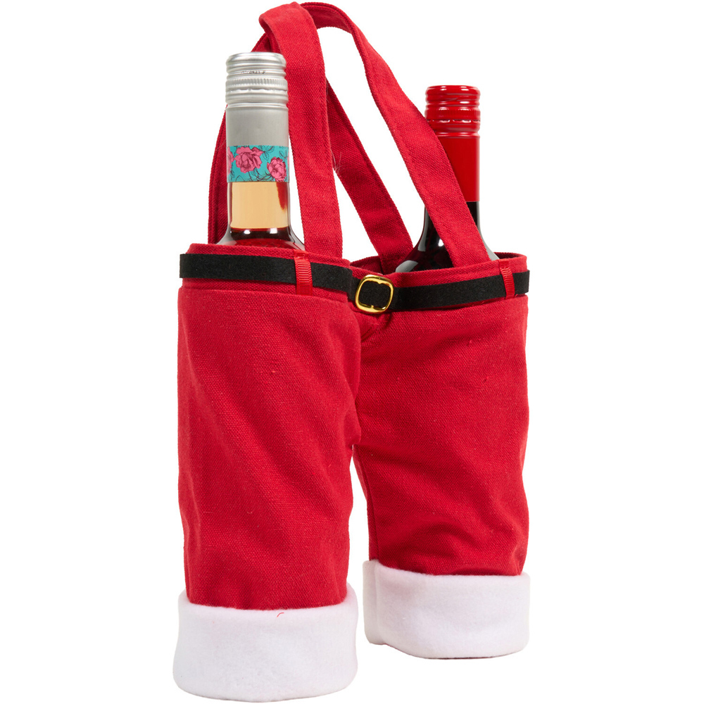 Santas Trousers Wine Bottle Bag Red Image 3