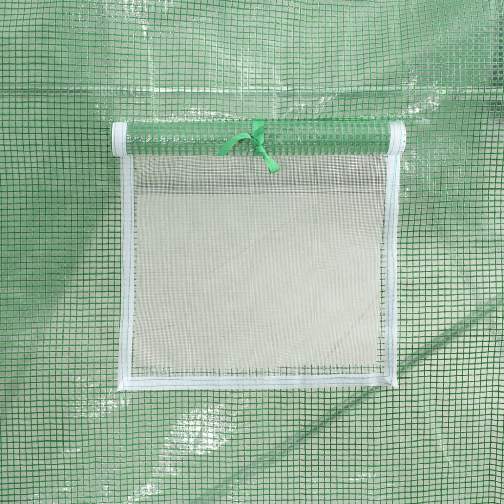 vidaXL Green Polyethylene Galvanised Steel Frame 26.2 x 16.4ft Greenhouse Image 6