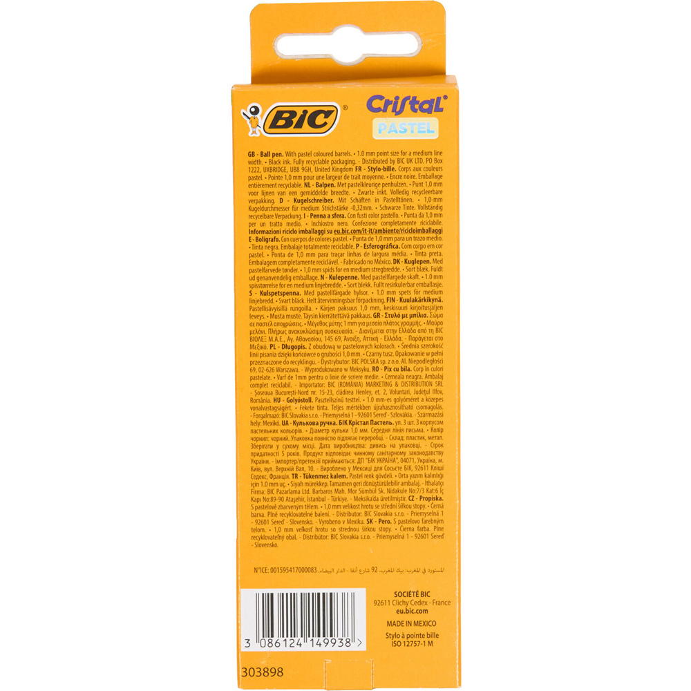 Pack of 3 BIC Cristal Pastel Ballpoint Pens Image 3