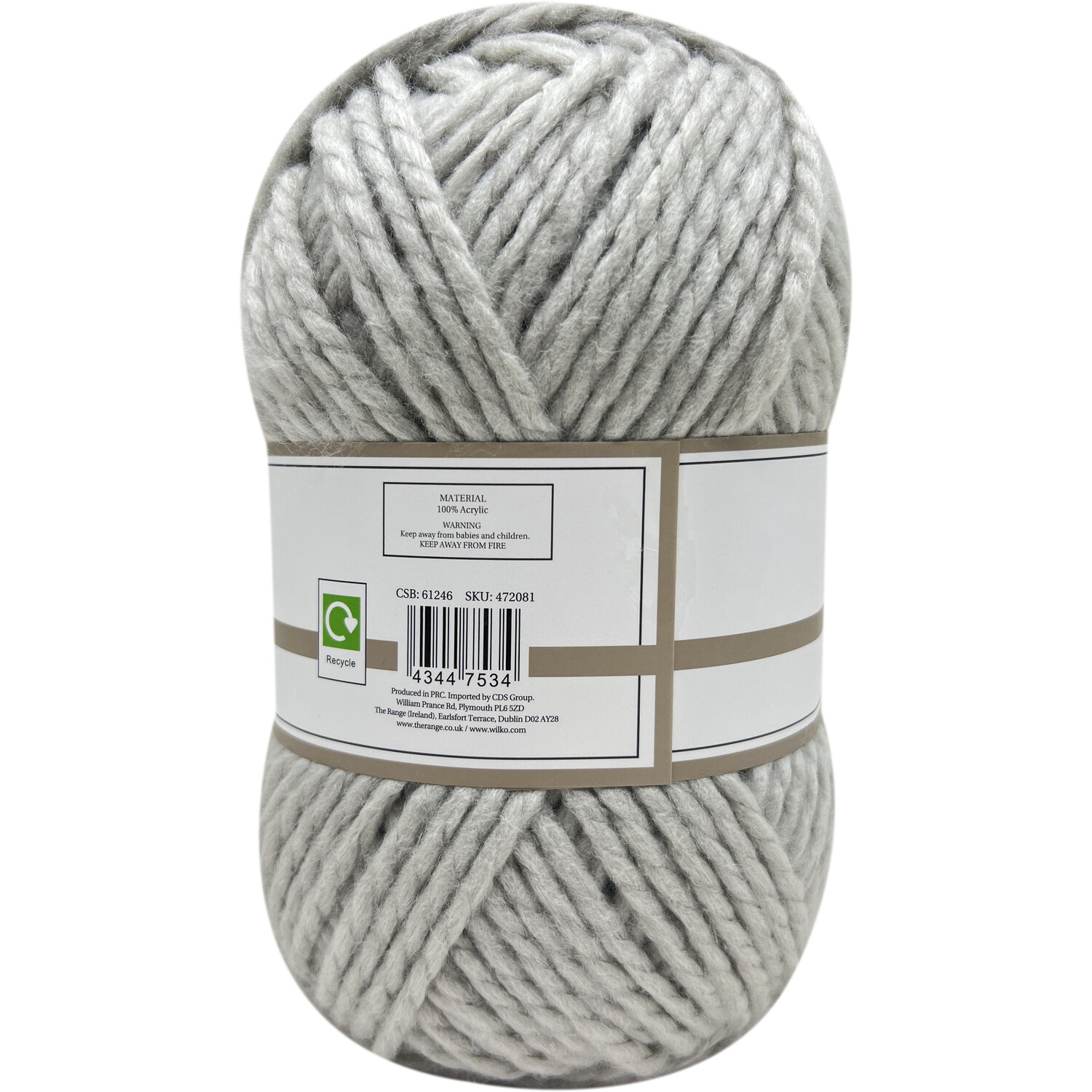 Chunky Knit Yarn Light Grey Image 2