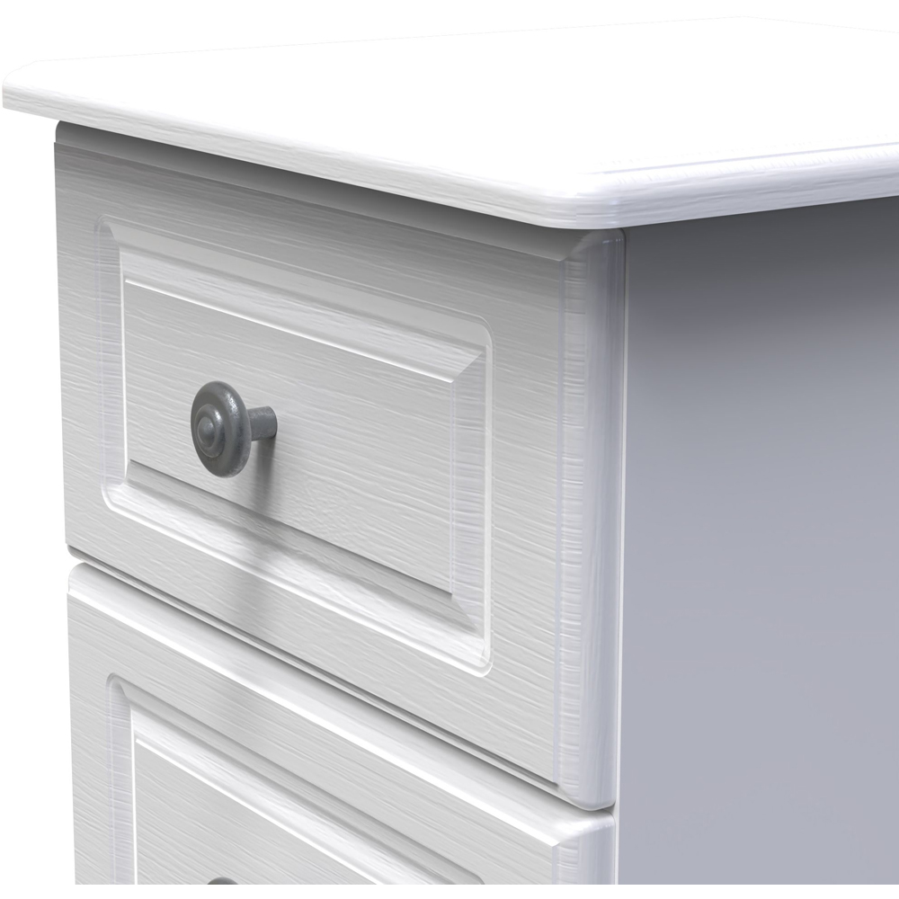 Crowndale Pembroke 3 Drawer Matt White Bedside Cabinet Ready Assembled Image 5