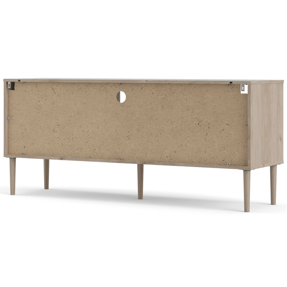 Florence Rome 2 Sliding Door Jackson Hickory Oak and Matt Black TV Unit Image 5