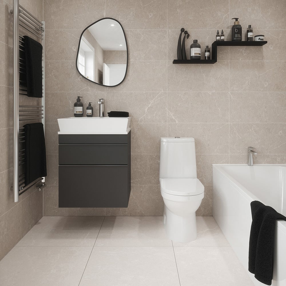 Johnson Tiles Dakota Stone Effect Matt Finish Pebble Rectified Wall Tile L600 x W300mm 9 Pack Image 1