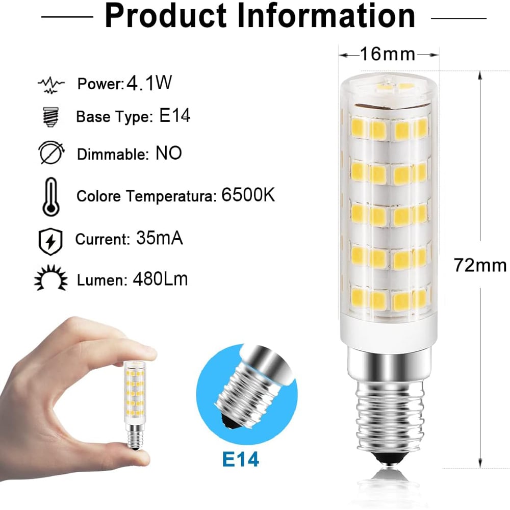 ExtraStar 6 Pack E14 LED 4.1W Daylight Mini Bulb Image 6