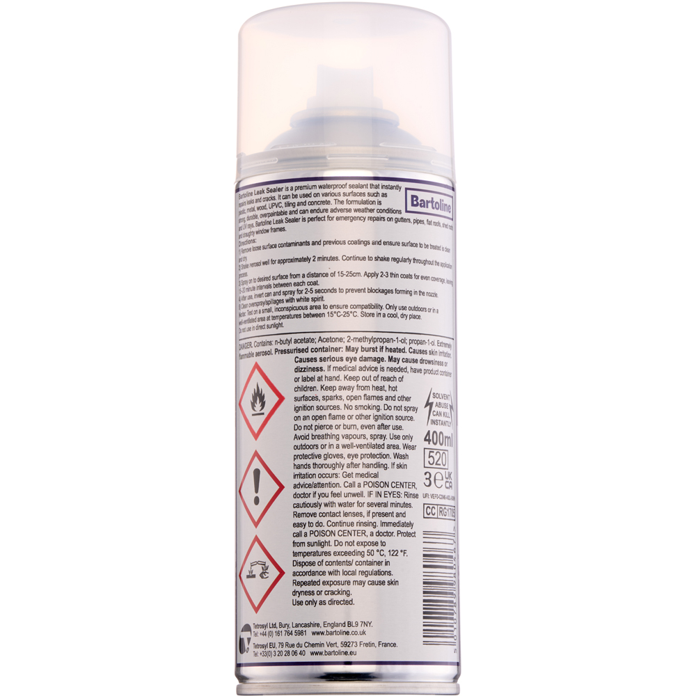 Bartoline Clear Leak Sealer Spray 400ml Image 2