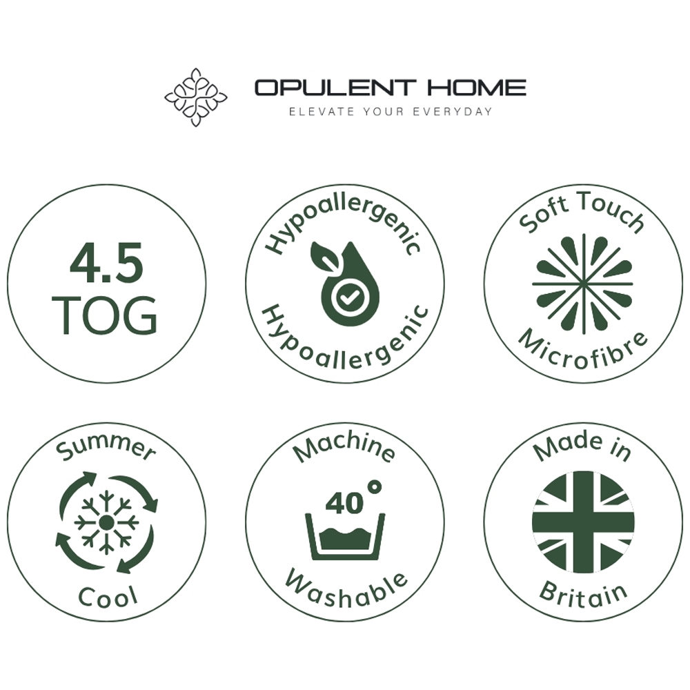 Opulent Home Double White Anti-Allergy Summer Hollowfibre Duvet 4.5 Tog Image 6