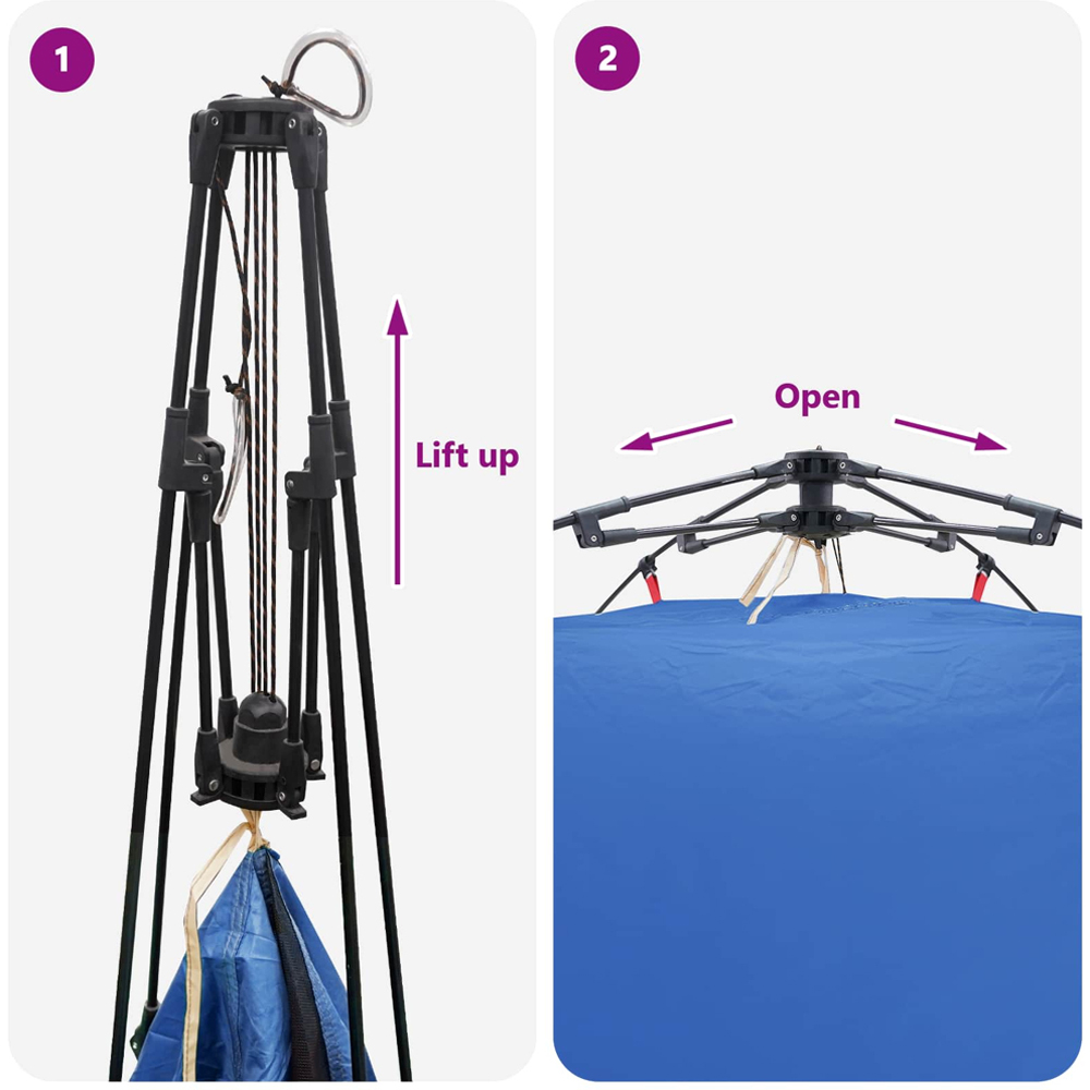 vidaXL 4 Person Instant Tent Blue Image 6