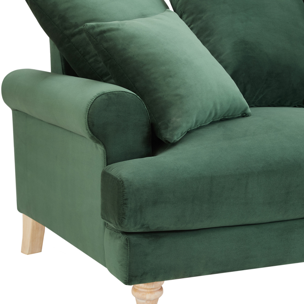 Home Detail Churchill 2 Seater Dark Green Velvet Sofa Image 6