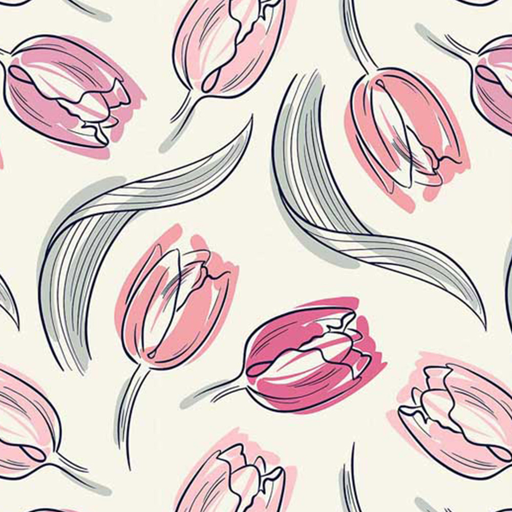 Warren Reed Designer Large Tulips Suitcase Image 3