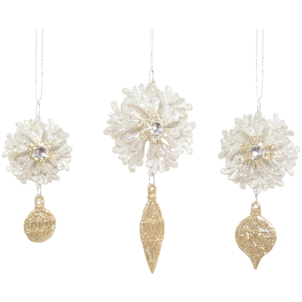 Snowflake with Droplet Hanging Decoration Image 3