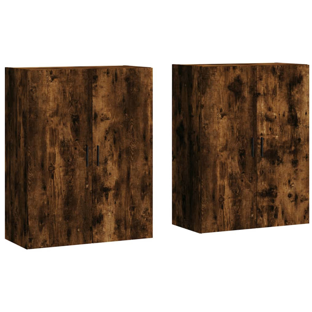 vidaXL 2 Door Smoked Oak Wall Mounted Cabinet Set of 2 Image 2