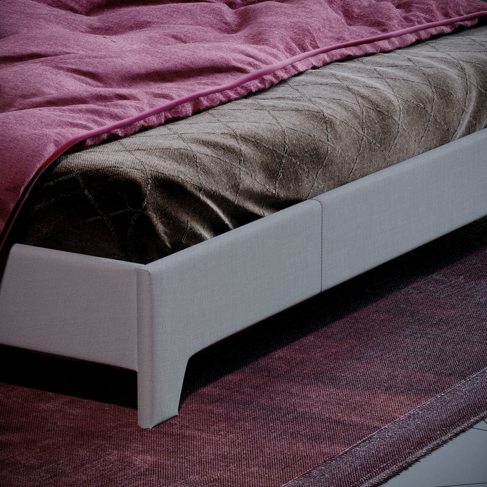 Vida Designs Victoria King Size Light Grey Linen Bed Frame Image 4