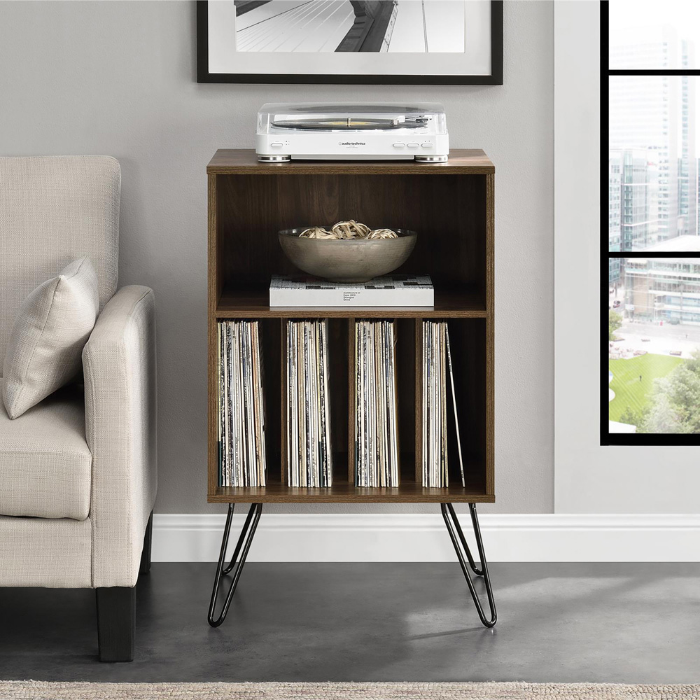 Novogratz 5 Shelf Walnut Harmony Turntable Stand Image 5
