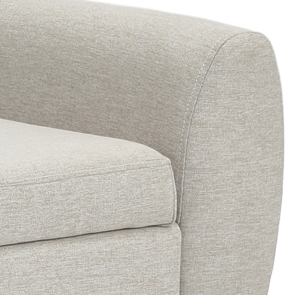 Living and Home Cream Linen Upholstered Storage Bench Image 6