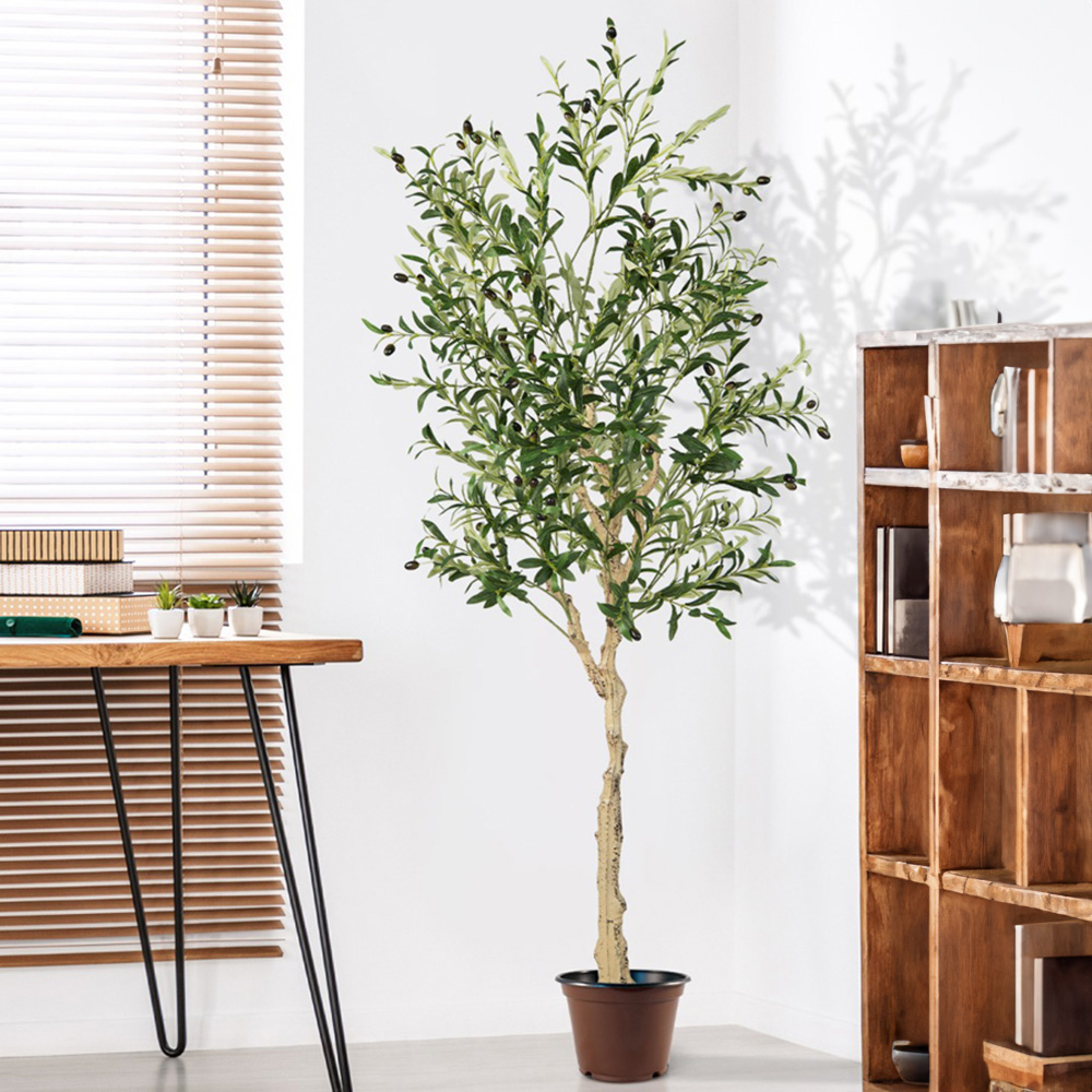 Costway Artificial Olive Tree with 72 Fruits 6ft 1 Pack Image 2