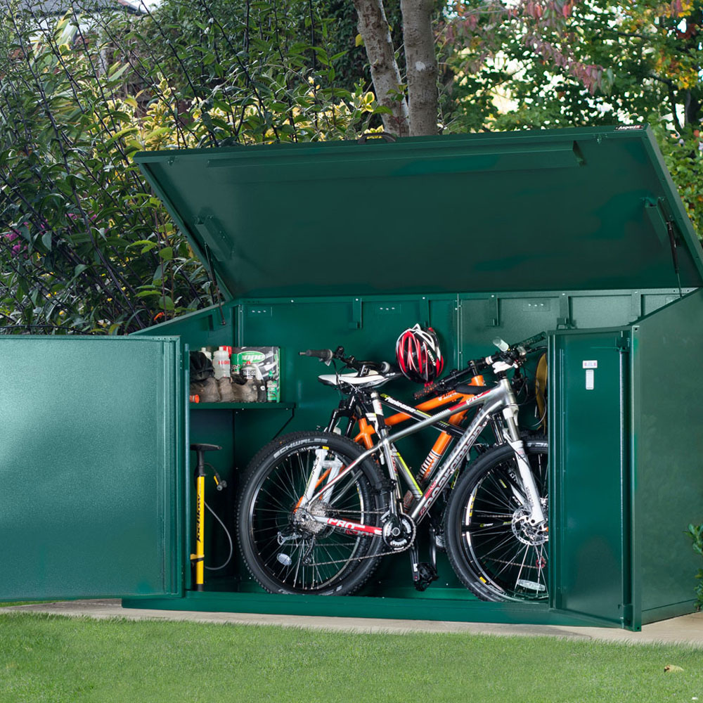 Asgard Access Plus 8 x 4ft Double Door Green Bike Storage Shed Image 2
