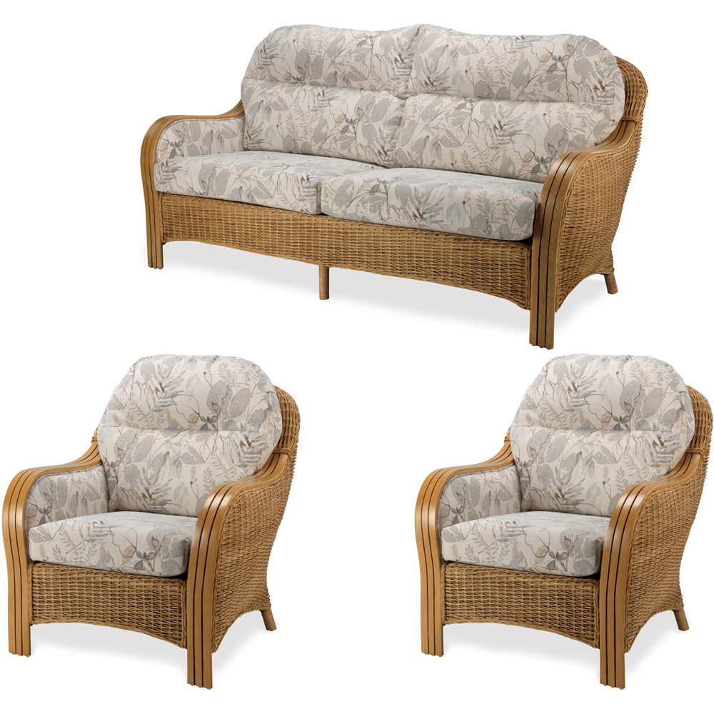 Desser Centurion 5 Seater Leafy Natural Rattan Sofa Set Image 2