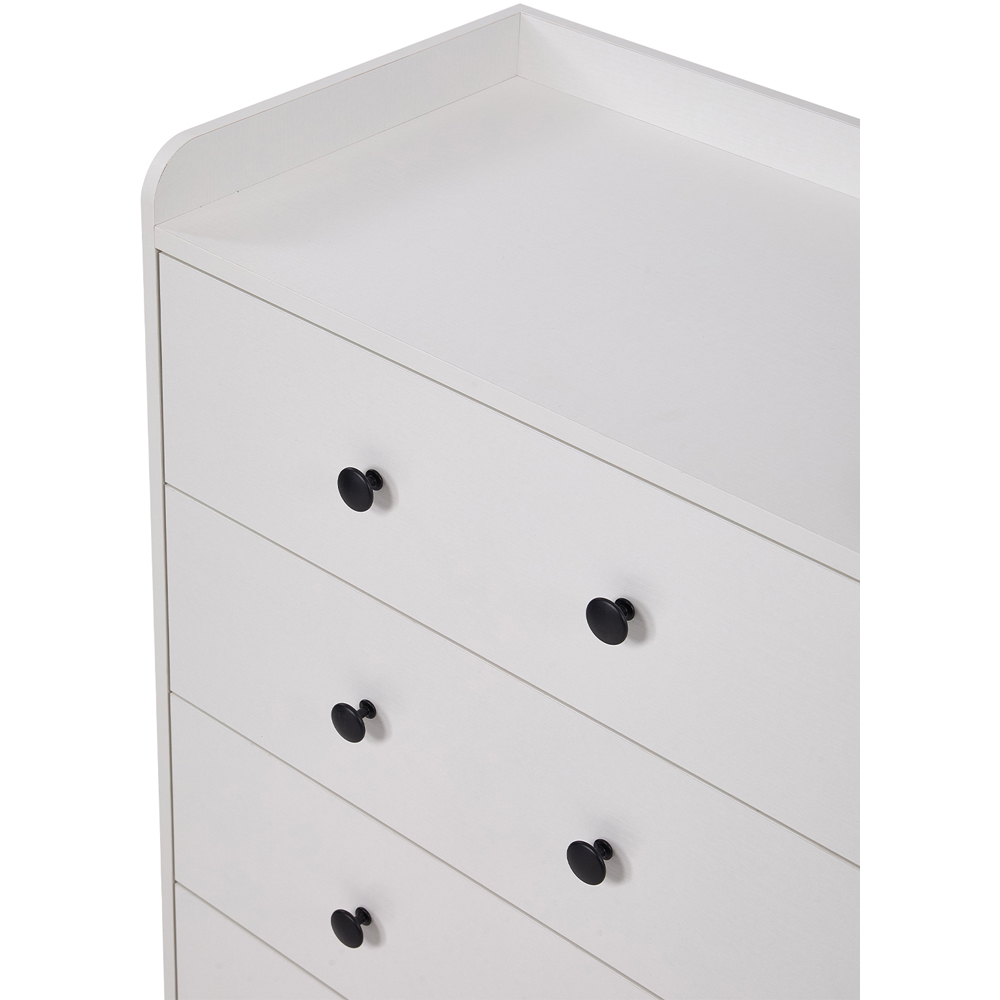 Living and Home 4 Drawer White Embossed Storage Cabinet Image 4