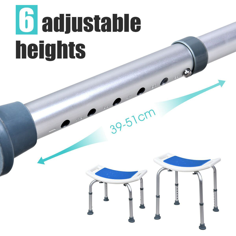 Costway Height Adjustable Shower Stool Image 7
