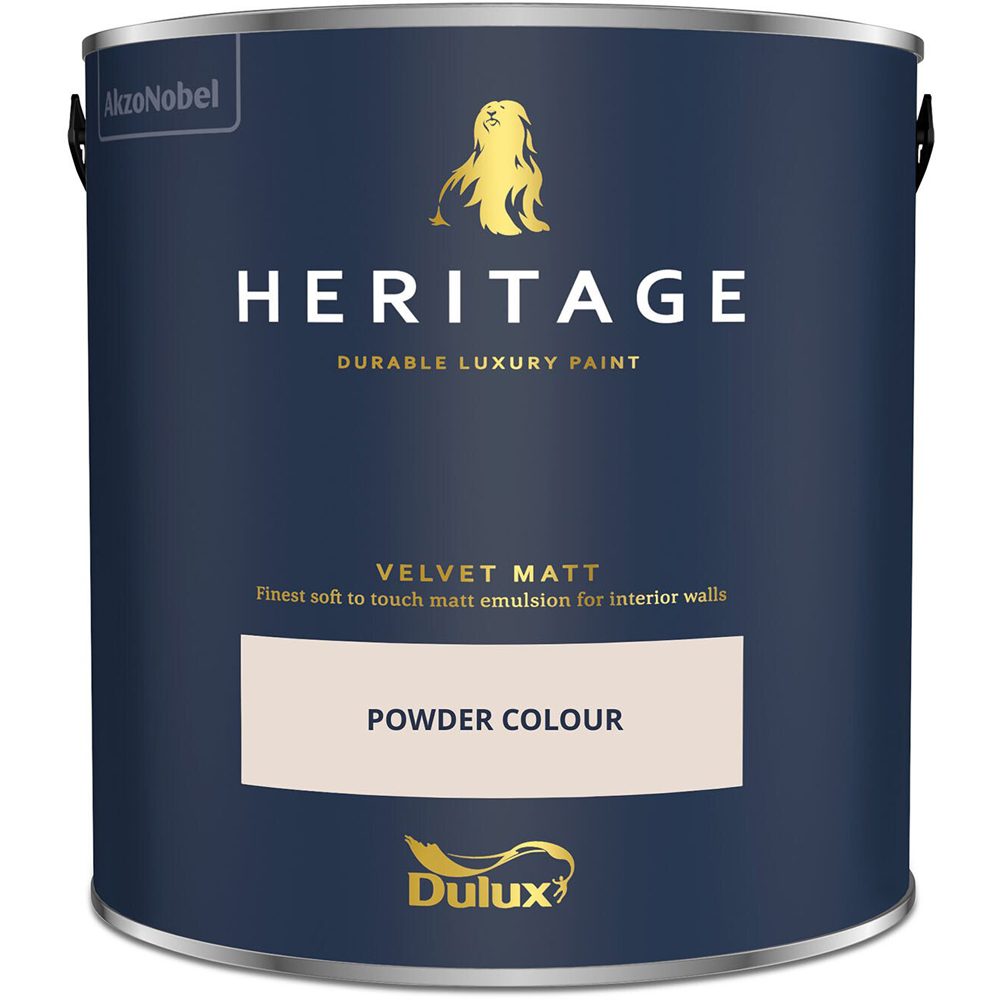 Dulux Heritage Walls and Ceilings Powder Colour Velvet Matt Emulsion Paint 2.5L Image 2