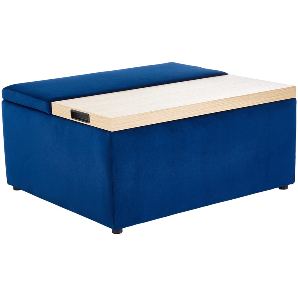 H&O Direct Velvet Upholstered Storage Ottoman Coffee Table Image 2