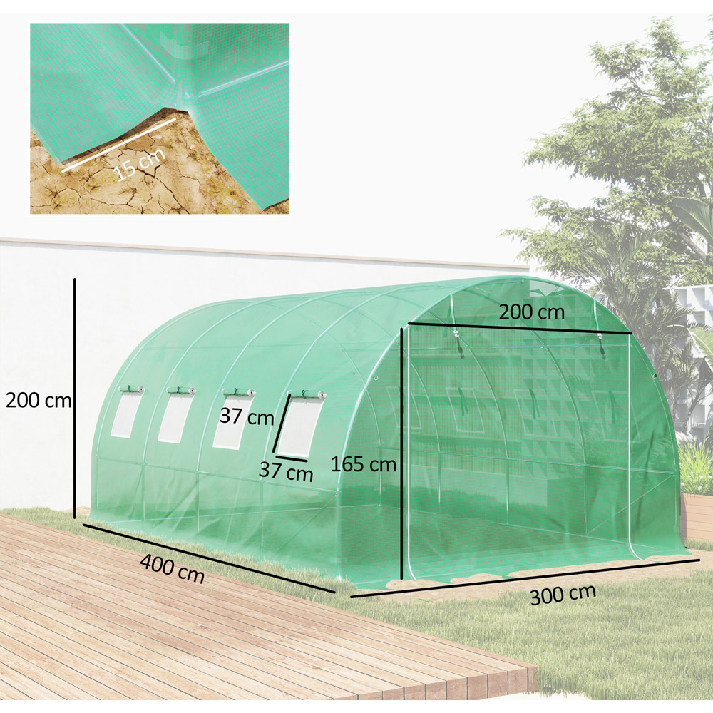 Outsunny 6.5 x 13 x 10ft Green Replacement Greenhouse Cover Image 9