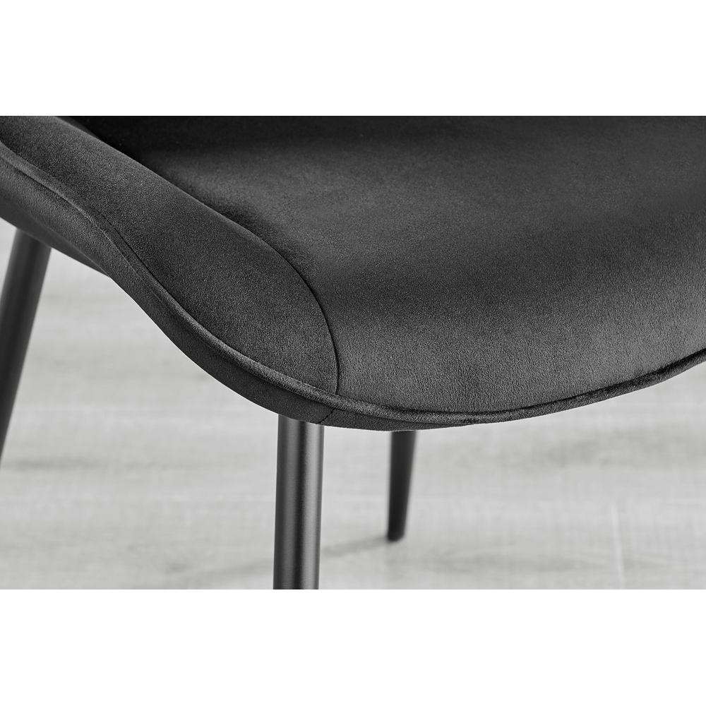 Furniturebox Cesano Set of 2 Black Velvet Dining Chair Image 9
