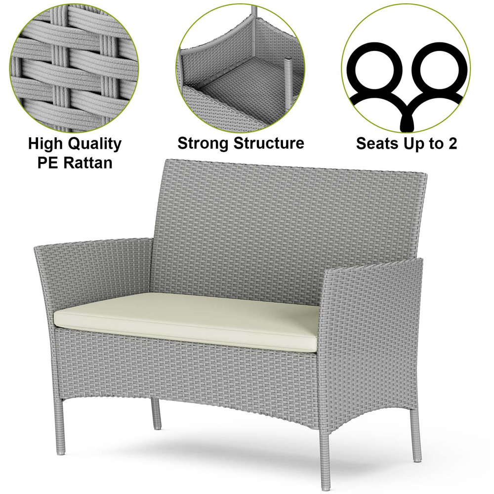 Rattrix 4 Seater Grey Rattan Garden Furniture Set with Cushion Image 6