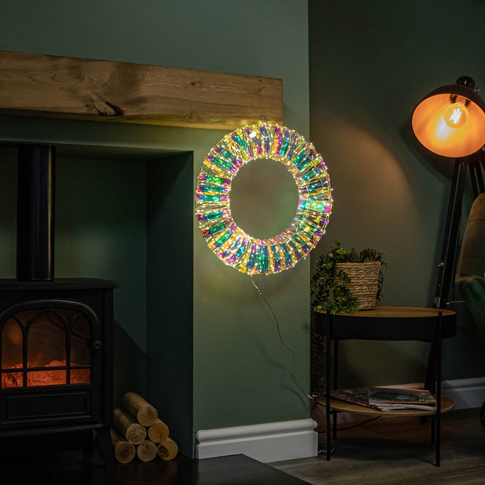 Samuel Alexander Iridescent Dream 600 Warm White LED Wreath 45cm Image 9