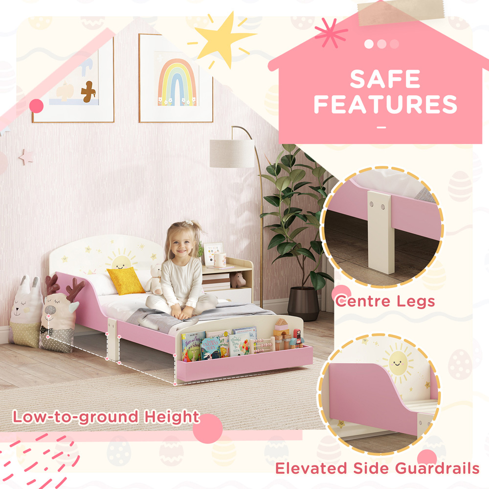 AIYAPLAY Sun Themed Pink Kids Storage Bed Frame Image 4