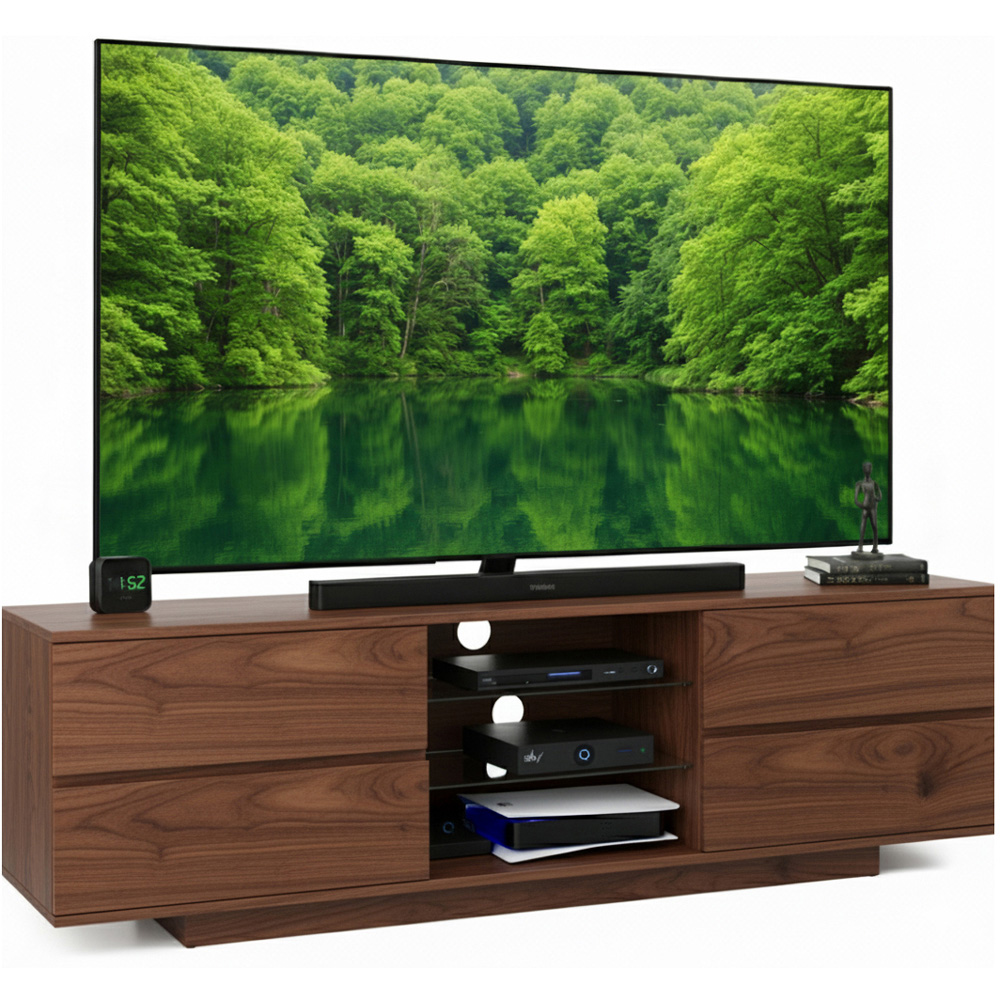Centurion Supports Avitus 4 Drawer 3 Shelf Premium Walnut TV Unit Image 2