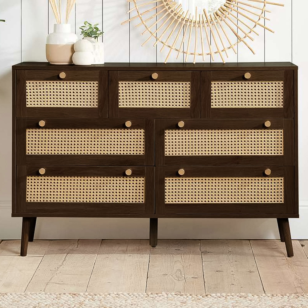 Croxley 7 Drawer Rattan Chest of Drawers Image 1