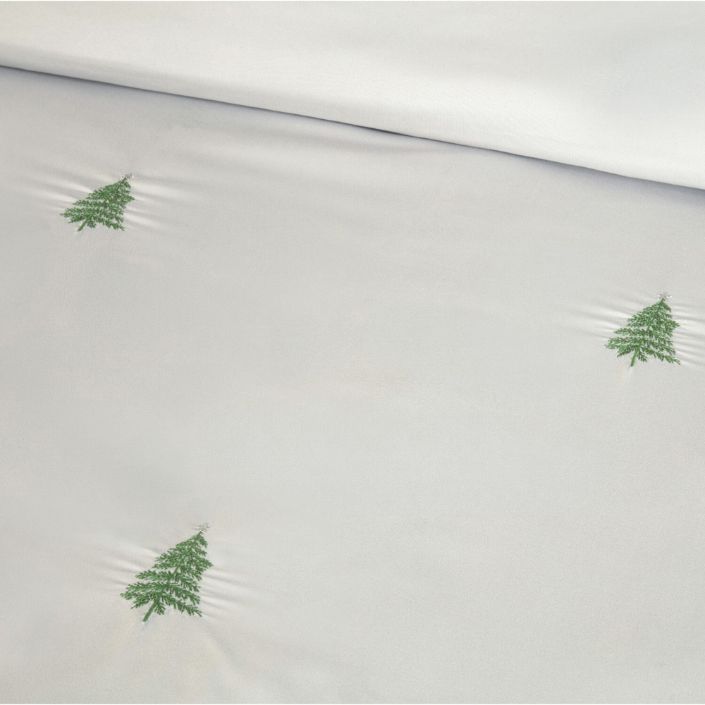 Embroidered Trees Duvet Set Silver Double Image 4