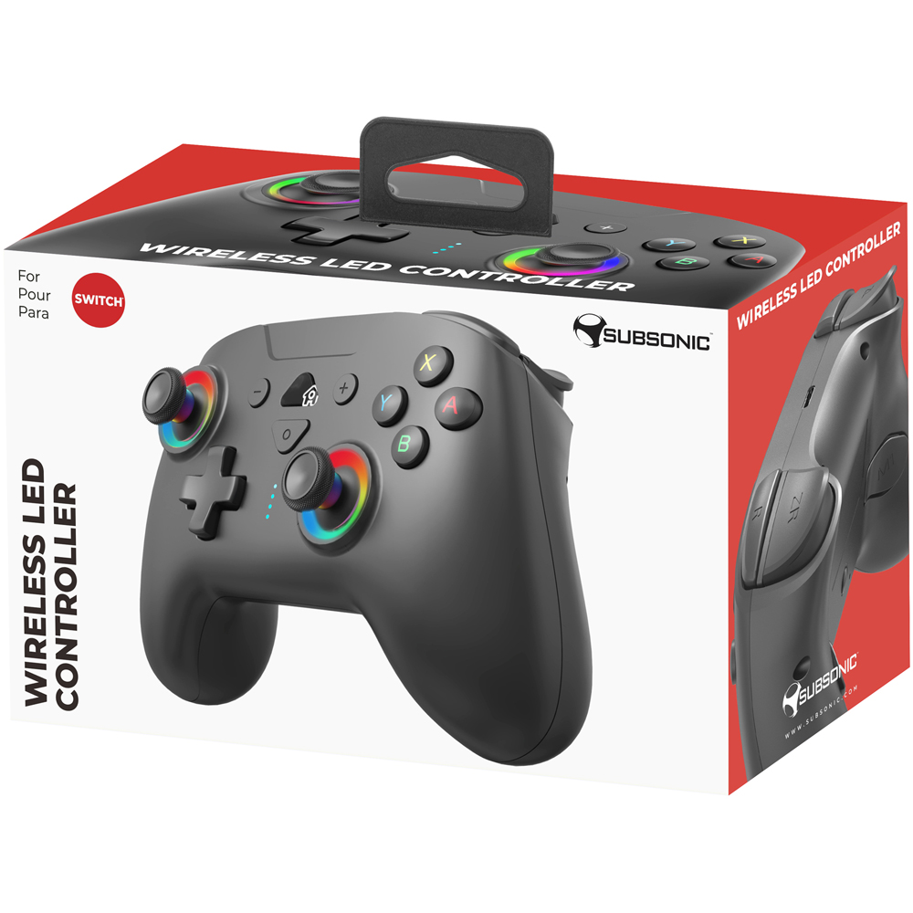 Subsonic Black Nintendo Switch OLED and Lite Bluetooth Wireless LED Controller Image 2