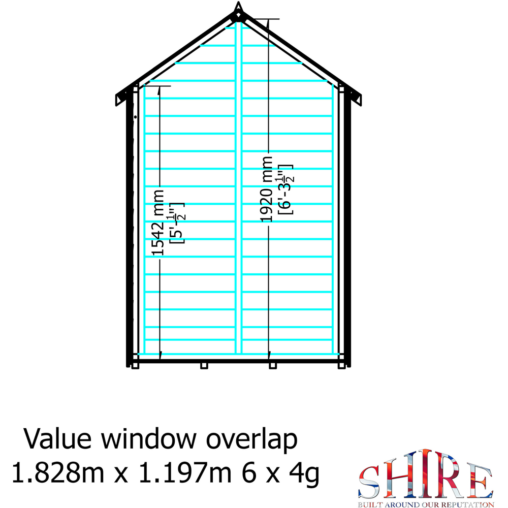Shire 6 x 4ft Dip Treated Overlap Shed with Window Image 8