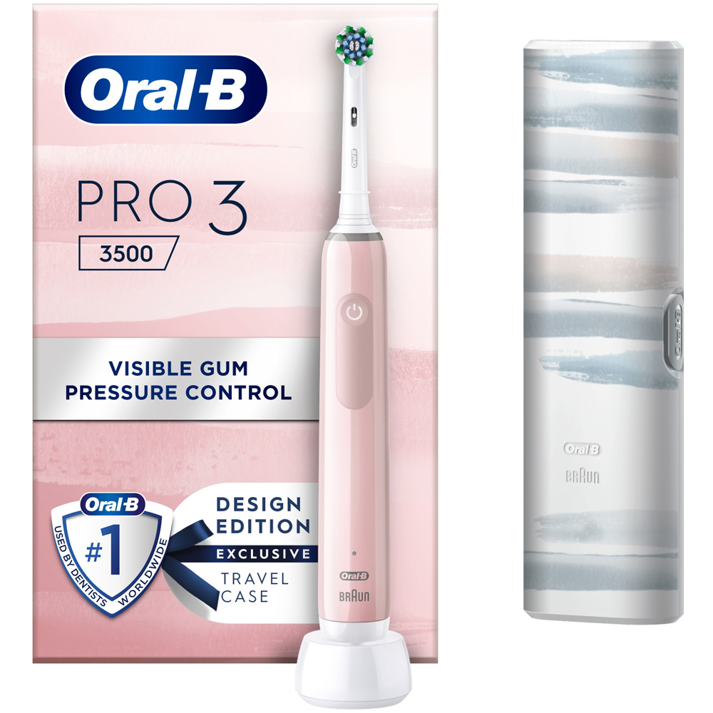 OralB Pro 3 3500 Pink Striking with Travel Case Wilko