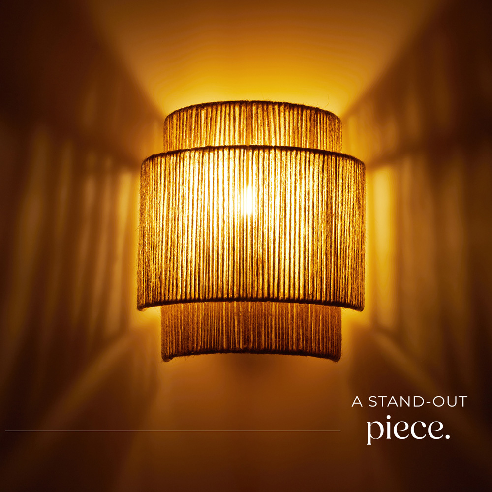 tectake Lignea Lux Jute Boho Style Wall Light Image 2