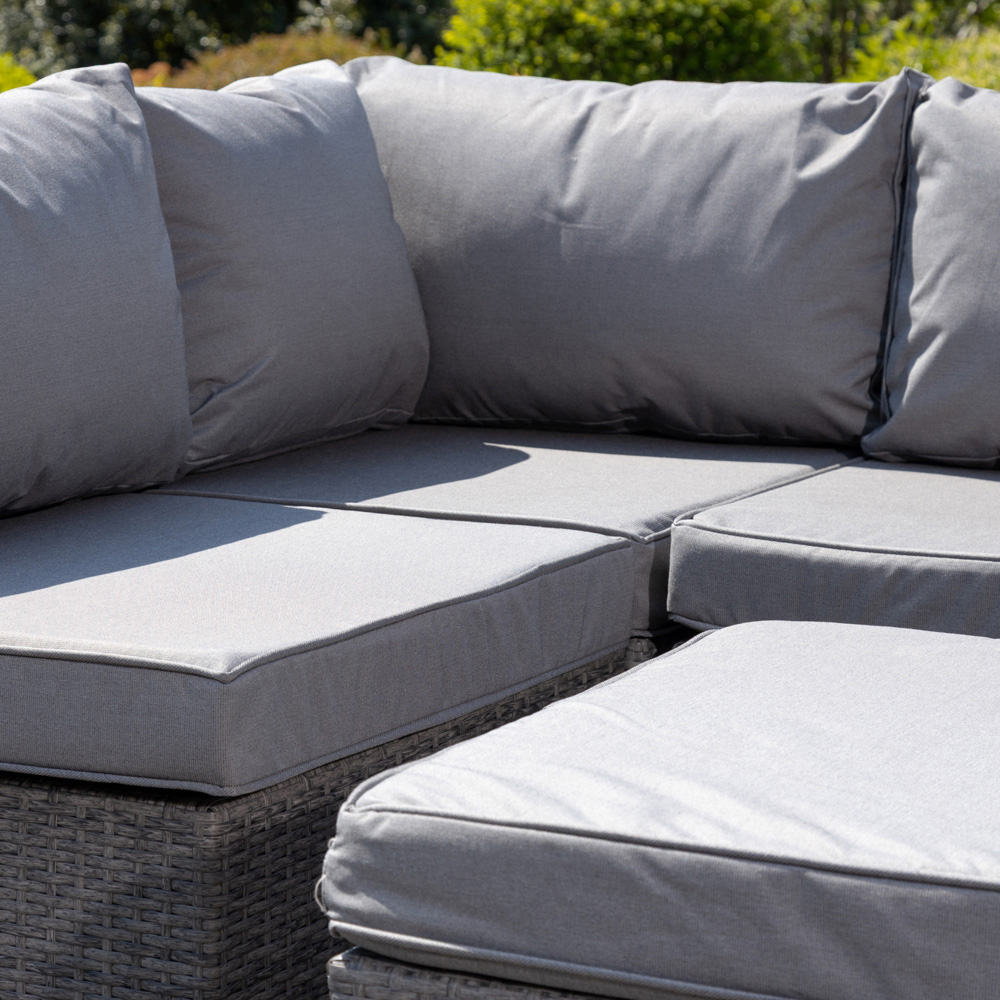 Artemis Home Della 5 Seater Grey Rattan Sectional Garden Corner Lounge Set with Cushion Image 5