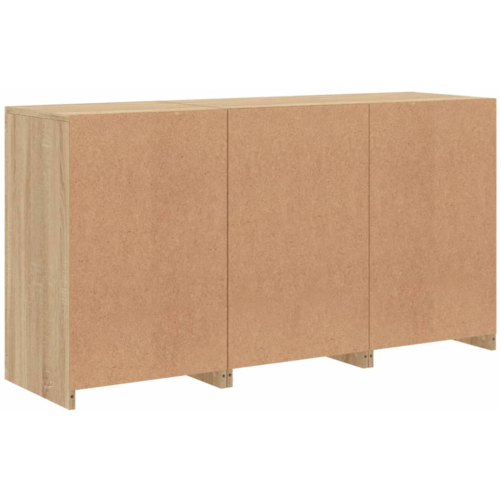 vidaXL 2 Door 8 Shelf Sonoma Oak Sideboard with LED Lights Image 6