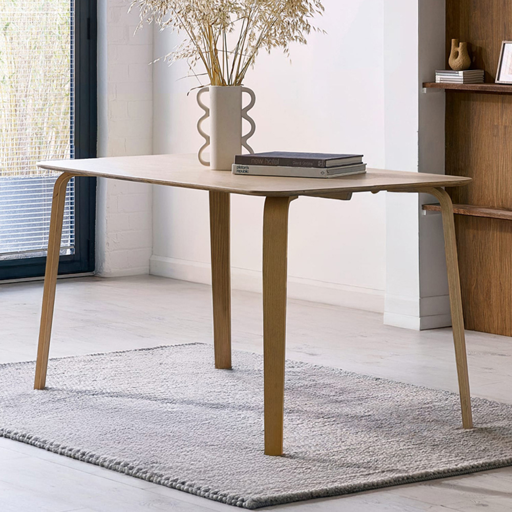 Julian Bowen Kaito 6 Seater Dining Table Light Oak Effect Image 1