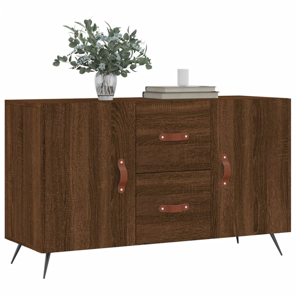 vidaXL 2 Door 2 Drawer Brown Oak Sideboard Image 3